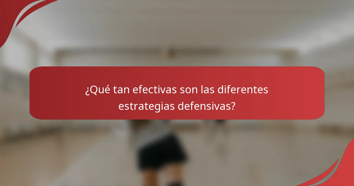 ¿Qué tan efectivas son las diferentes estrategias defensivas?